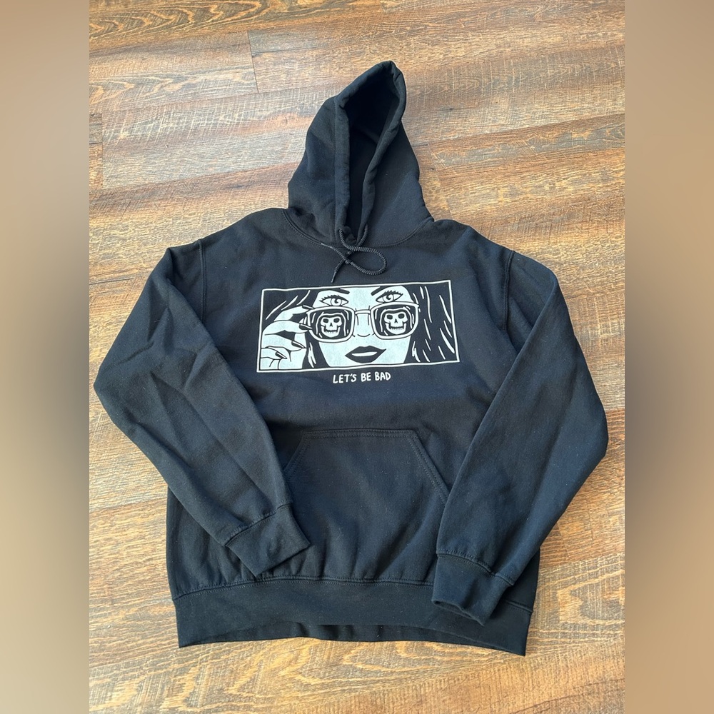 Let's Be Bad Graphic Black Hoodie